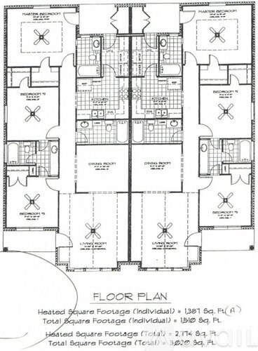 A floor plan of a building with labeled rooms and square footage.