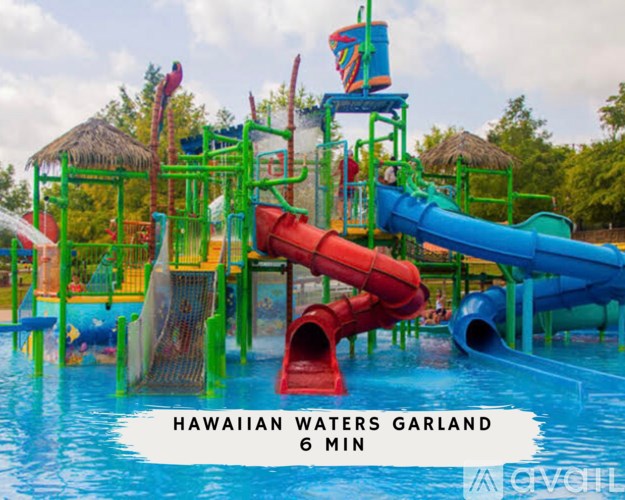 A water slide at the Hawaiian Waters Garland water park.
