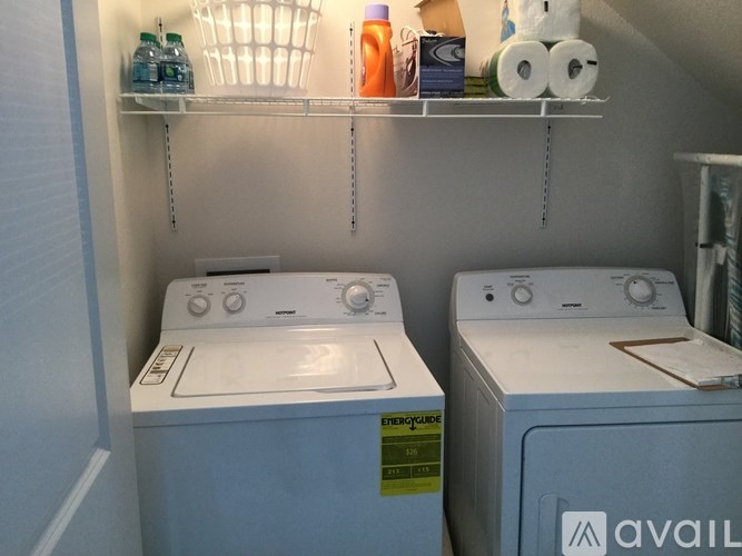 Two front loading washing machines are available for rent.