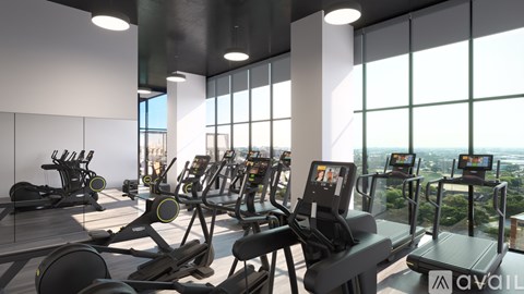 A gym with treadmills and exercise bikes is available for use.