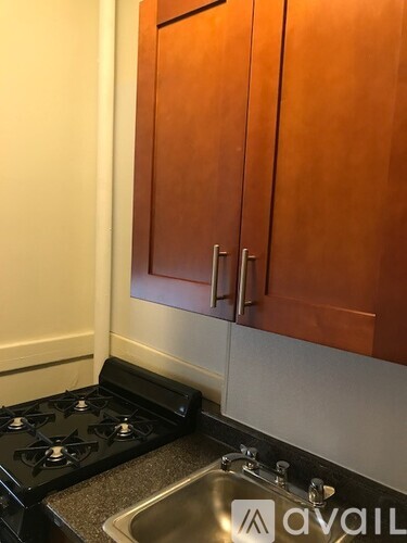 A kitchen with a stove and a sink.
