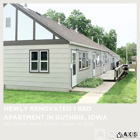 A newly renovated 1 bed apartment in Guthrie, Iowa.