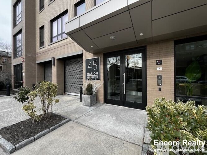 The front of a building with the number 45 on it.