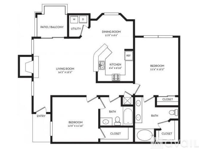 A black and white image of a house floor plan.