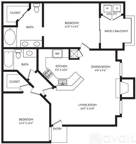 A black and white image of a floor plan for a home.