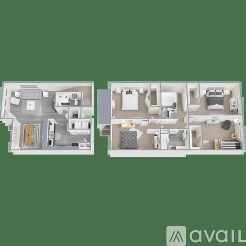 Two floor plans of an apartment are displayed.