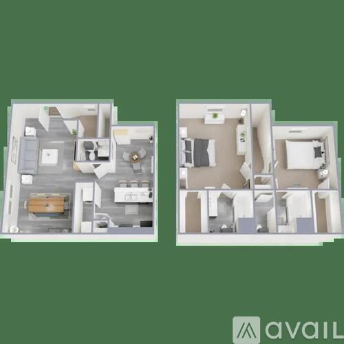 Two floor plans of an apartment are displayed.