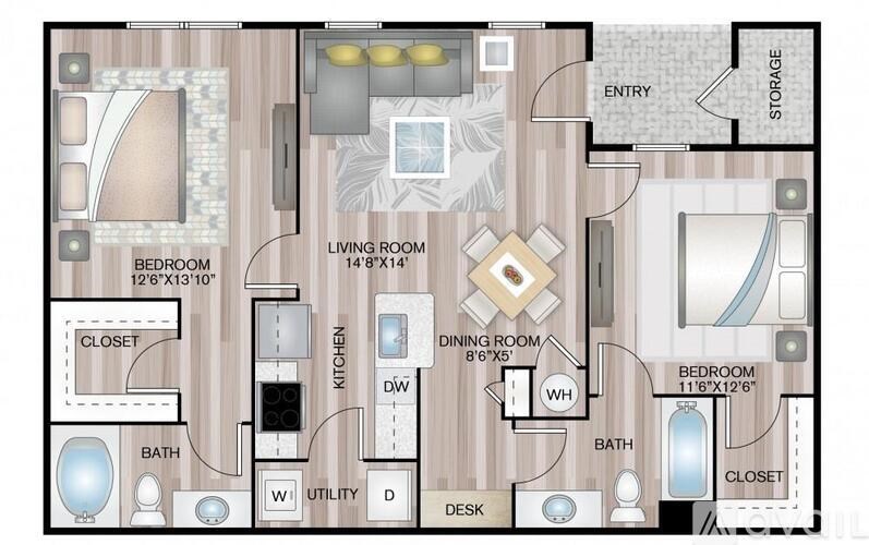 A detailed floor plan of a house layout with labeled rooms and dimensions.