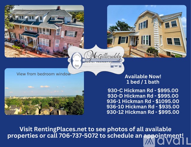 A flyer for McGillicuddy's Bed & Breakfast advertises various room rates and provides contact information for scheduling an appointment.