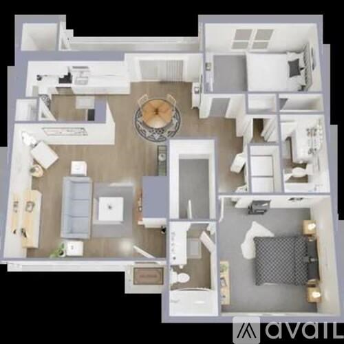 A floor plan of a house with a kitchen, living room, and bathroom.