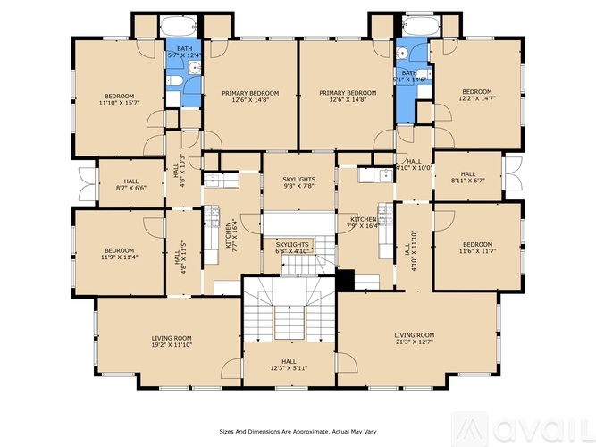 A floor plan of a house with labeled rooms and dimensions.