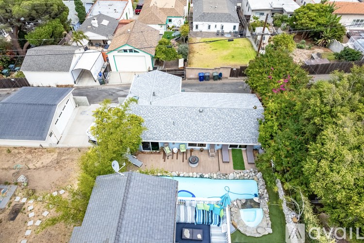 A house with a pool in the backyard.