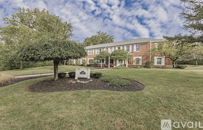 A tree stands in a mulched circle in front of a brick building.