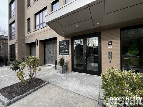 The front of a building with the number 45 on it.