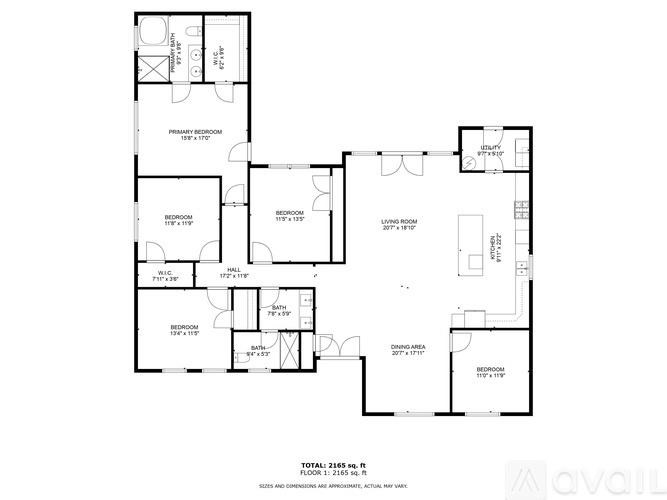 A floor plan of an apartment with a total area of 2656 sq.ft.