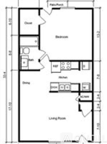 A black and white image of a floor plan for a house.