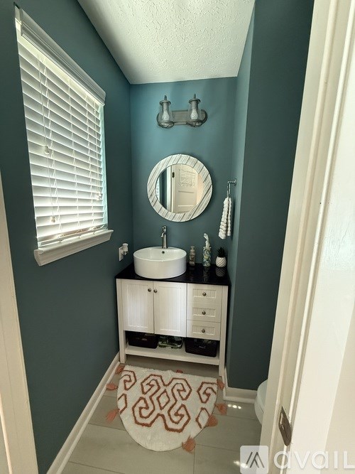 A palm tree decorated with colorful lights stands in a yard.
