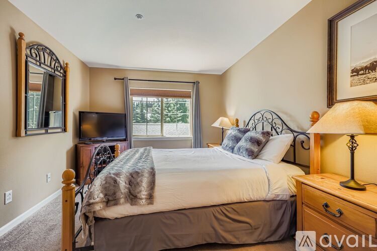 A bedroom with a bunk bed and a television.
