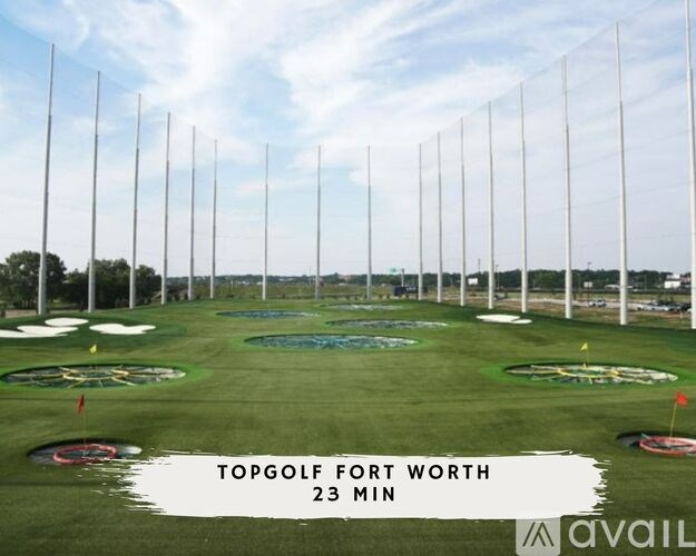 A golf course named Topgolf Fort Worth is available for 23 minutes.