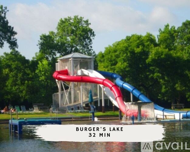 A water slide at Burger's Lake is available for use.