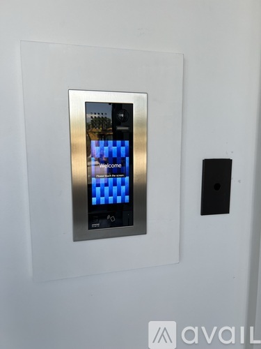 A digital display with the word "Welcome" on it.