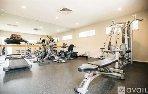 A well-equipped gym with a variety of exercise machines.