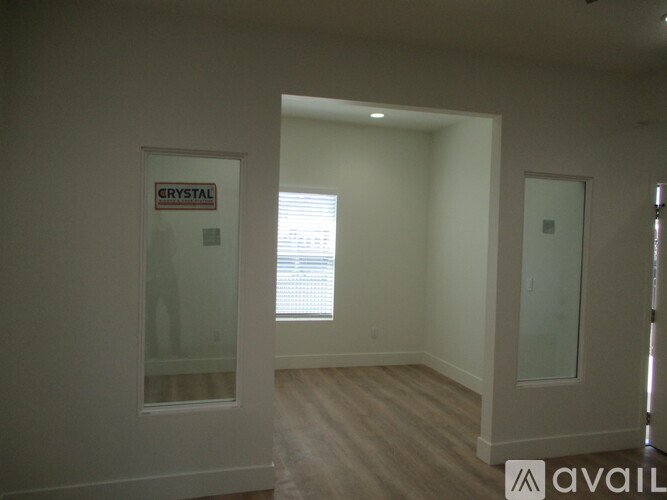 A room with a sign that says "CRYSTAL" on the door.