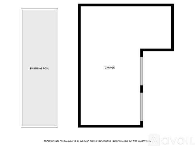 A diagram shows a swimming pool and a garage.