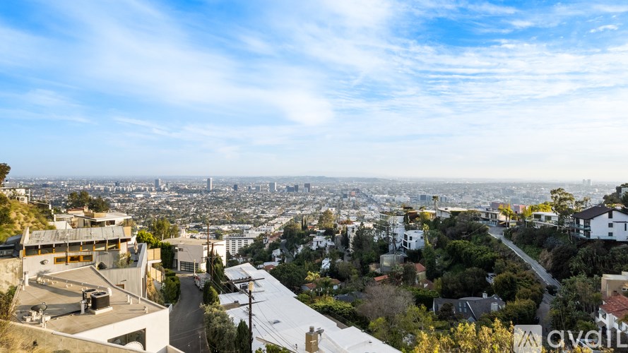 A view of a city from a high vantage point.