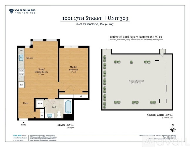 A floor plan for a property at 1001 17th Street in San Francisco, CA.