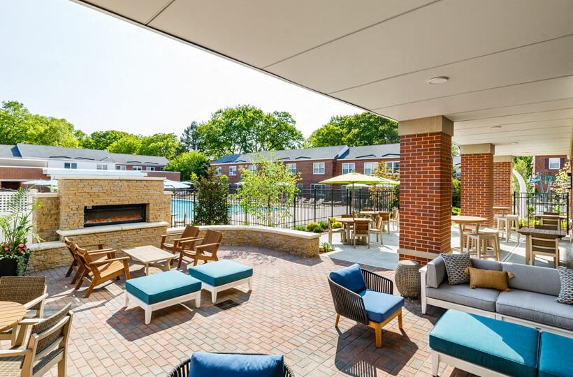 Hancock Village Community Center - Outdoor Fireside Terrace