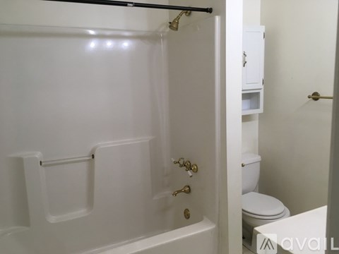 A white bathroom with a toilet and a walk in shower.