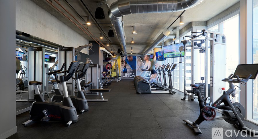 A gym with treadmills, exercise bikes, and other equipment.