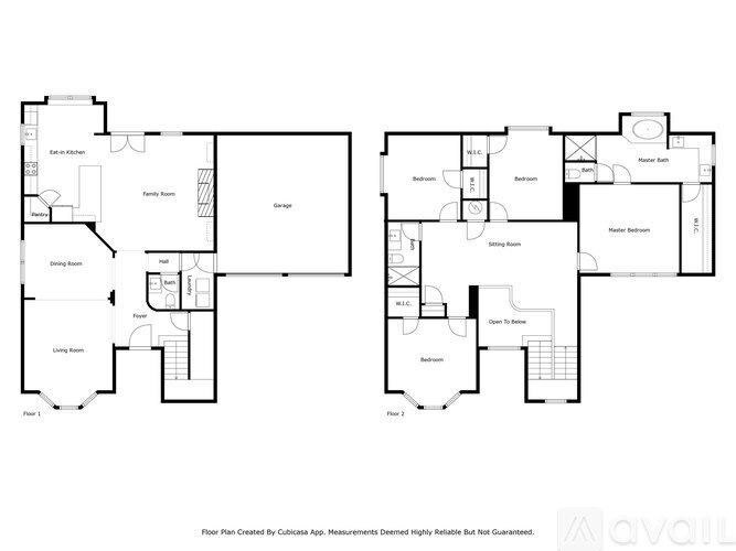 A floor plan for a home with two bedrooms, a living room, a dining room, a kitchen, a bathroom, and a laundry room.