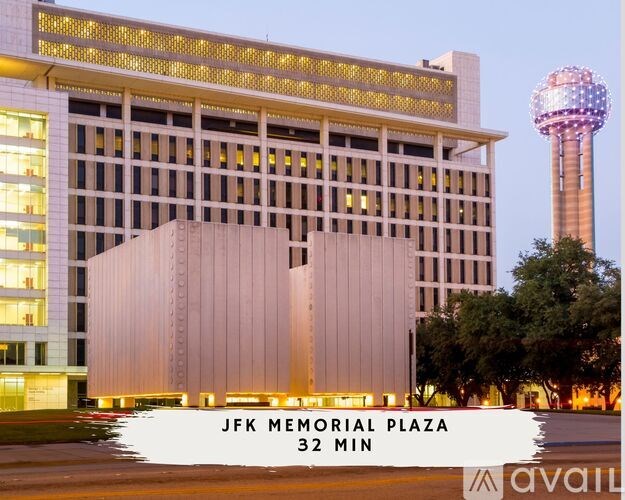 A building with the text "JFK Memorial Plaza" on it.