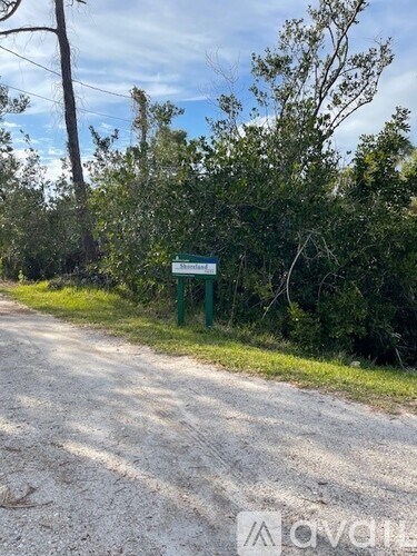 A green sign is on the side of a dirt road.