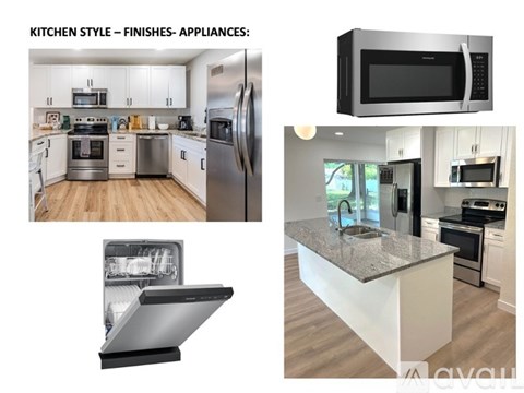 A kitchen with white cabinets and stainless steel appliances.