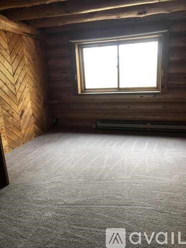 A view from a window looking out to a forest.