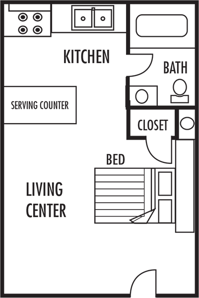 Studio Floor Plan Studio Floor Plan at Woodbrook Apartments in Monroe, North Carolina, NA