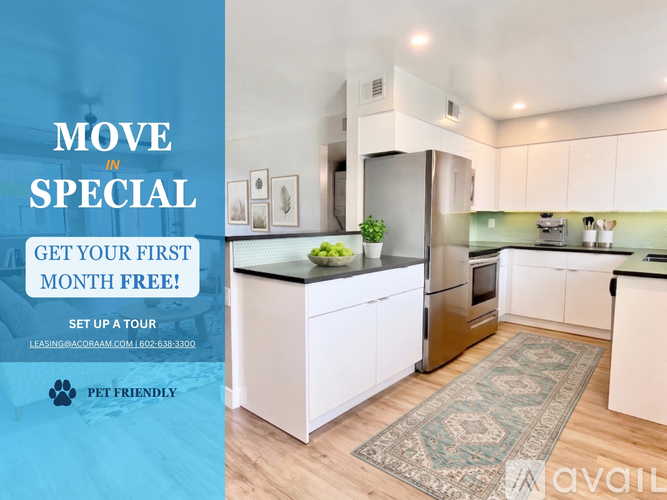 A kitchen with a special move offer.