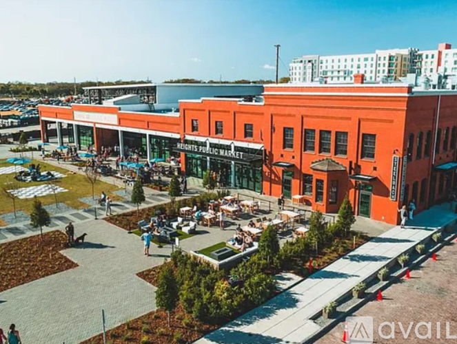 A sunny day at the outdoor seating area of a restaurant.