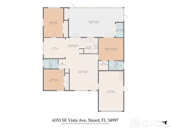 A floor plan for a property located at 6353 SE Vista Ave, Stuart, FL 34997.