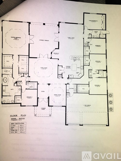 A floor plan of a house with labeled rooms and measurements.