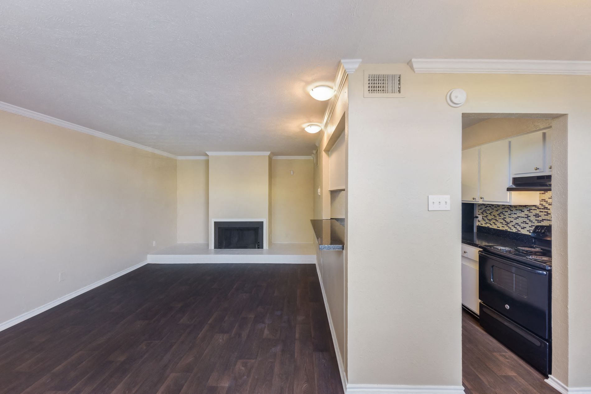 Living Room and Kitchen at Davenport Apartments in Dallas, TX