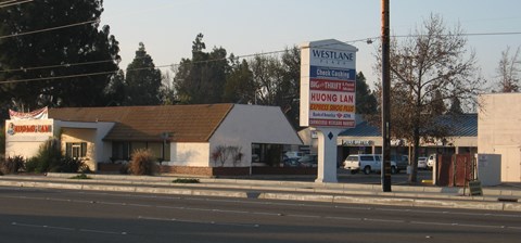 A sign for Westlane Chiropractic is displayed on a pole.