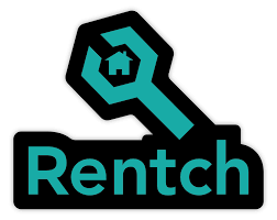 A logo with a house inside a keyhole and the word Rentch below it.