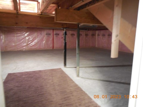 A room under construction with a date stamp of 08.01.2023 10:43.