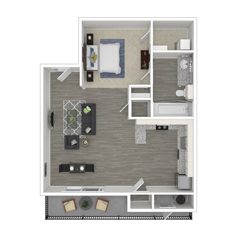 Studio Floor Plan at Silverstone Apartments, Davis