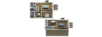 2 Bedroom, 2 Bathroom Floor Plan at Fountains of Fair Oaks, Fair Oaks, CA 95628