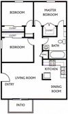 3 Bedroom, 1 Bathroom Floor Plan 1 Bedroom, 1 Bathroom Floor Plan